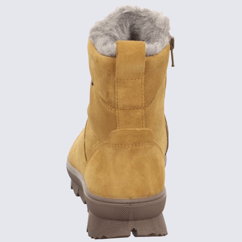 Bottines montantes Legero, bottines doublure chaude Gore-Tex femme en daim jaune
