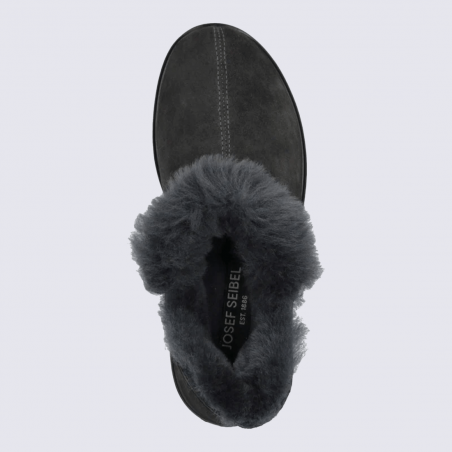 Mules Josef Seibel, mules modernes doublures chaude femme en textile anthracite Mules Josef Seibel, mules modernes doublures chaude femme en textile anthracite