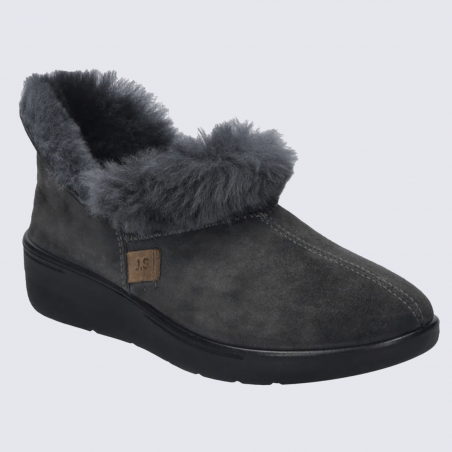 Mules Josef Seibel, mules modernes doublures chaude femme en textile anthracite Mules Josef Seibel, mules modernes doublures chaude femme en textile anthracite