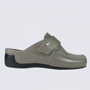 Mules Vital, mules tendance et chic femme en cuir gris