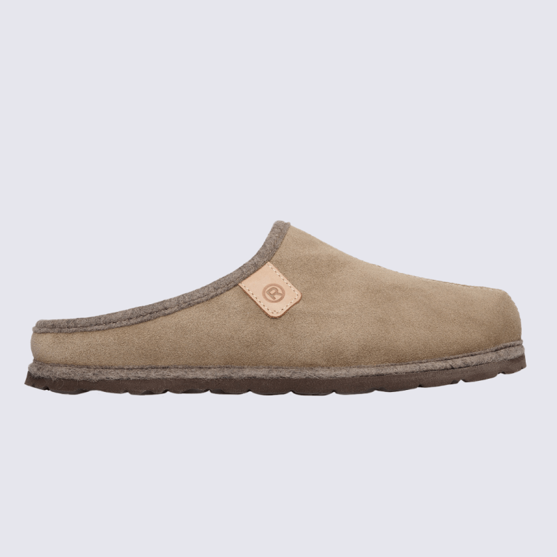 Mules Rohde, mules élégantes et chaude homme en daim beige