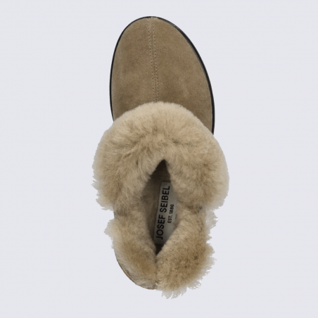 Mules Josef Seibel, mules modernes doublures chaude femme en textile beige Mules Josef Seibel, mules modernes doublures chaude femme en textile beige