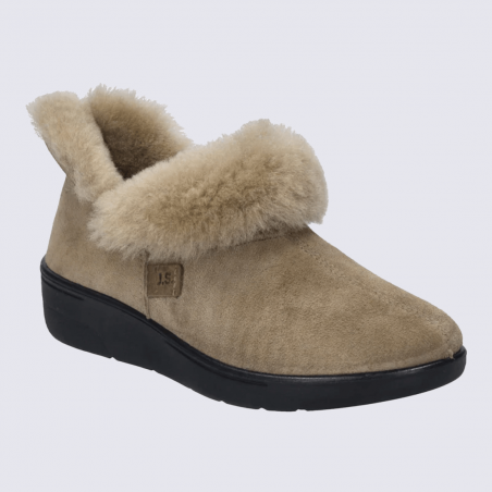 Mules Josef Seibel, mules modernes doublures chaude femme en textile beige Mules Josef Seibel, mules modernes doublures chaude femme en textile beige