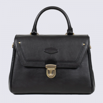 Sac à bandoulière Hexagona, sac à bandoulière classe femme en cuir noir