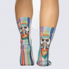Chaussettes Wigglesteps, chaussettes motif chien stylé femme en coton bio vert Chaussettes Wigglesteps, chaussettes motif chien stylé femme en coton bio vert