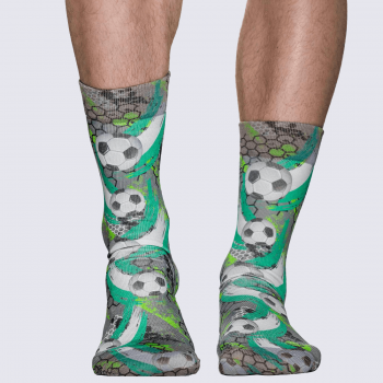 Chaussettes Wigglesteps, chaussettes motif foot homme en coton bio vert