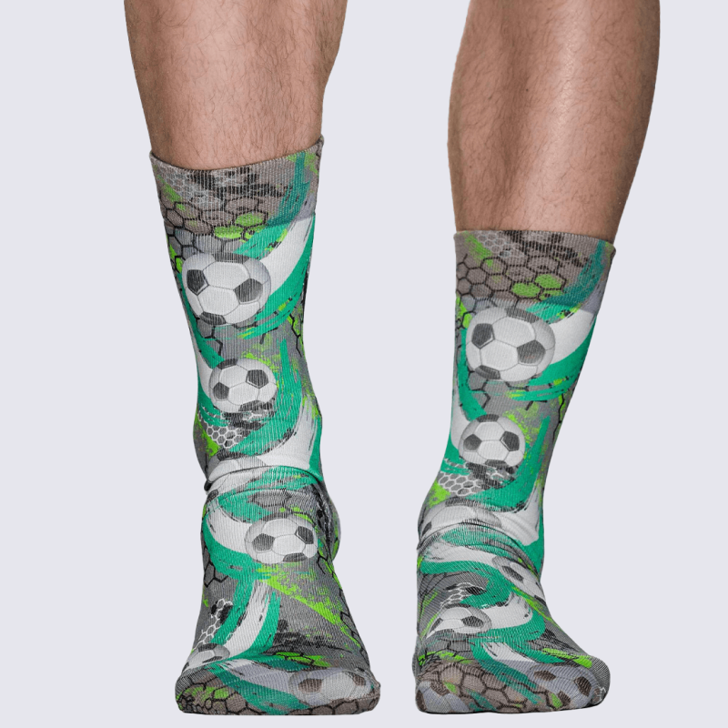 Chaussettes Wigglesteps, chaussettes motif foot homme en coton bio vert