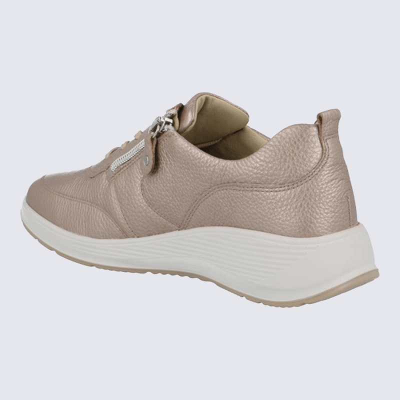 Baskets Waldlaufer, baskets tendance et légère pour femme en cuir beige