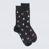 Chaussettes Doré Doré, chaussettes motif chats homme en coton anthracite Chaussettes Doré Doré, chaussettes motif chats homme en coton anthracite