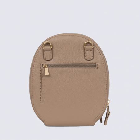 Pochette Hexagona, Pochette à bandoulière tendance femme en cuir biscuit Pochette Hexagona, Pochette à bandoulière tendance femme en cuir biscuit