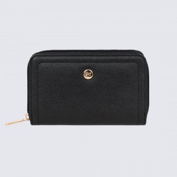 Portefeuille Hexagona, portefeuille, Stop RFID, en cuir de vachette femme noir