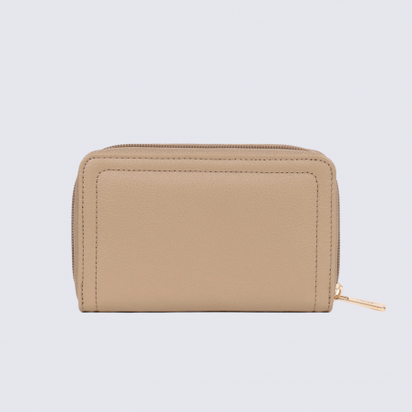 Portefeuille Hexagona, portefeuille, Stop RFID, en cuir de vachette femme biscuit Portefeuille Hexagona, portefeuille, Stop RFID, en cuir de vachette femme biscuit