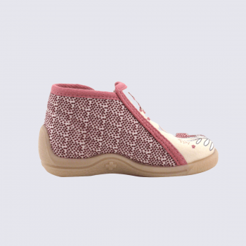 Baskets Bellamy, baskets tendances motif girafe fille en textile rose