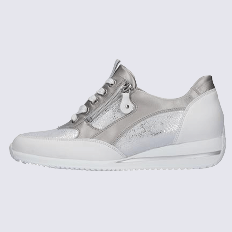 Baskets Waldlaufer, baskets confortables Himona à zip femme pierre