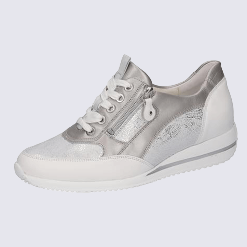 Baskets Waldlaufer, baskets confortables Himona à zip femme pierre