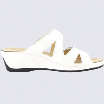 Mules Vital, mules confortables femme en cuir crême