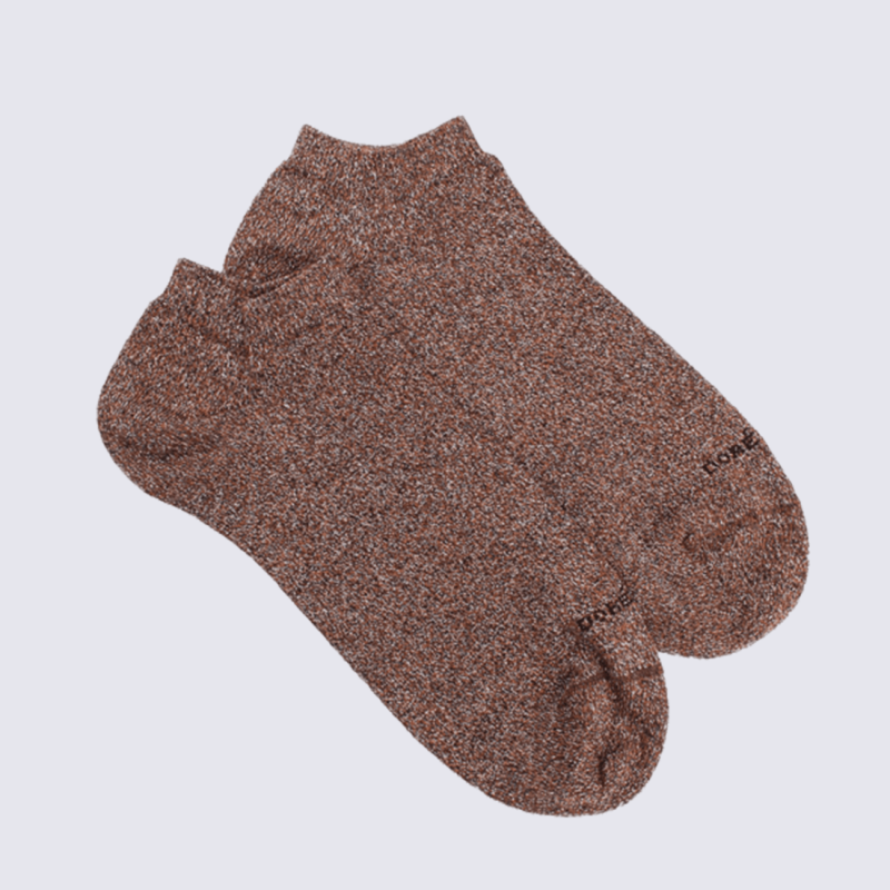 Socquettes Doré Doré, socquettes élégantes et confortable femme en coton noisette