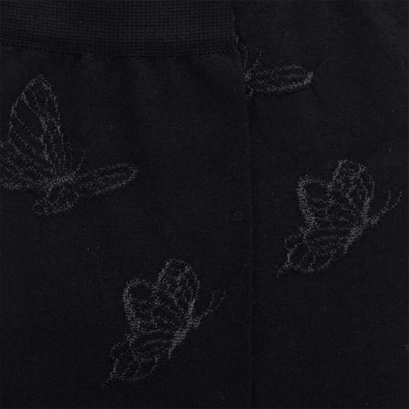 Chaussettes Doré Doré, chaussettes motif papillon femme en coton noir