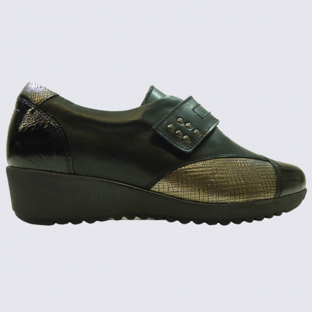 Chaussures Arima, chaussures a scratch chic femme en cuir noir Chaussures Arima, chaussures a scratch chic femme en cuir noir
