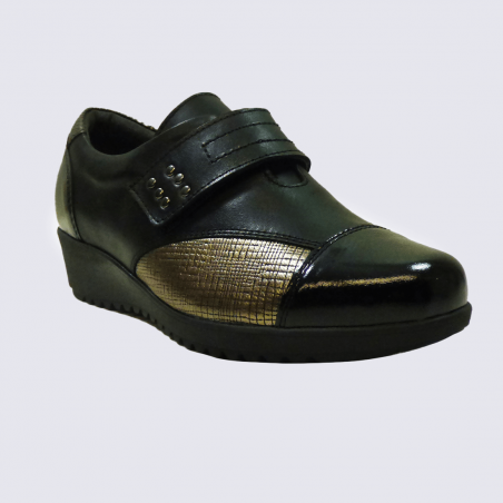 Chaussures Arima, chaussures a scratch chic femme en cuir noir Chaussures Arima, chaussures a scratch chic femme en cuir noir