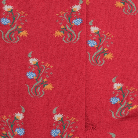 Chaussettes Doré Doré, chaussettes confort motif fleur femme en coton brique Chaussettes Doré Doré, chaussettes confort motif fleur femme en coton brique