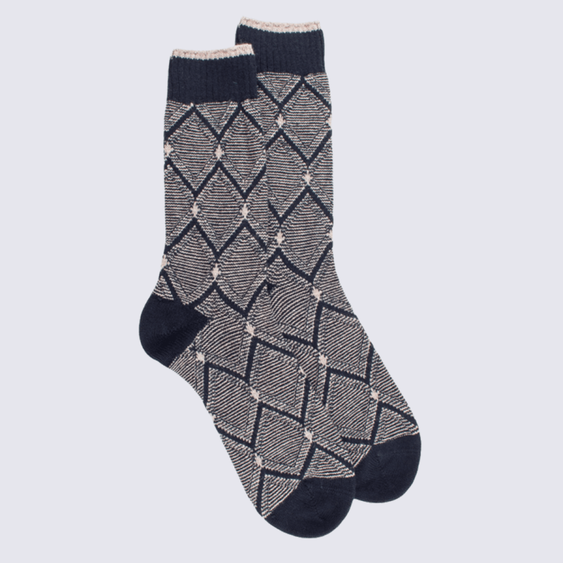 Chaussettes Doré Doré, chaussettes confort motif géométrique élégant unisexe en coton marine