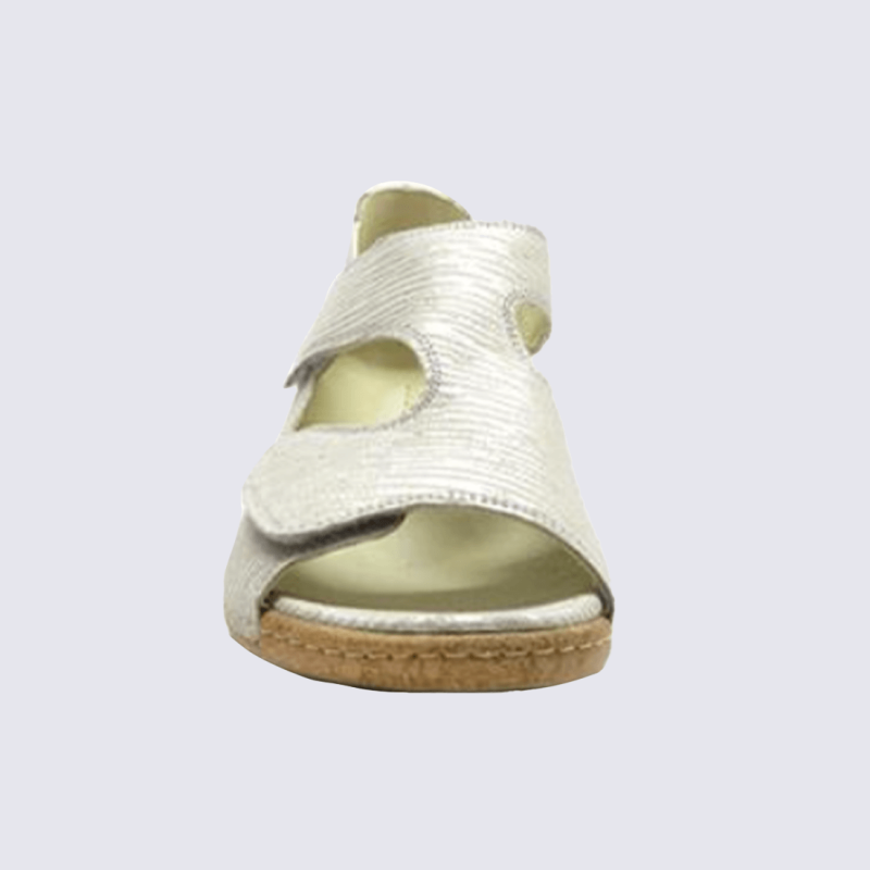 Sandales Waldlaufer, sandales confortables femme en cuir arabesque blanc