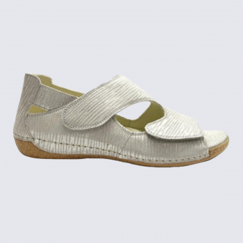 Sandales Waldlaufer, sandales confortables femme en cuir arabesque blanc