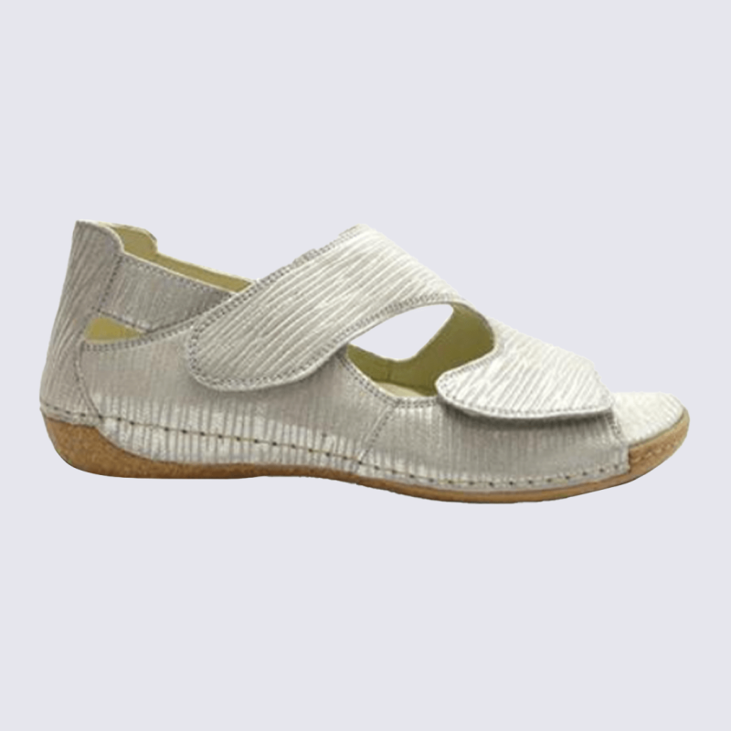Sandales Waldlaufer, sandales confortables femme en cuir arabesque blanc