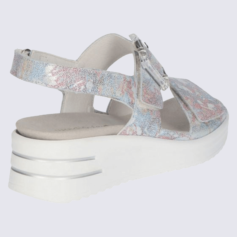 Sandales Waldlaufer, sandales compensées femme en cuir multicolore