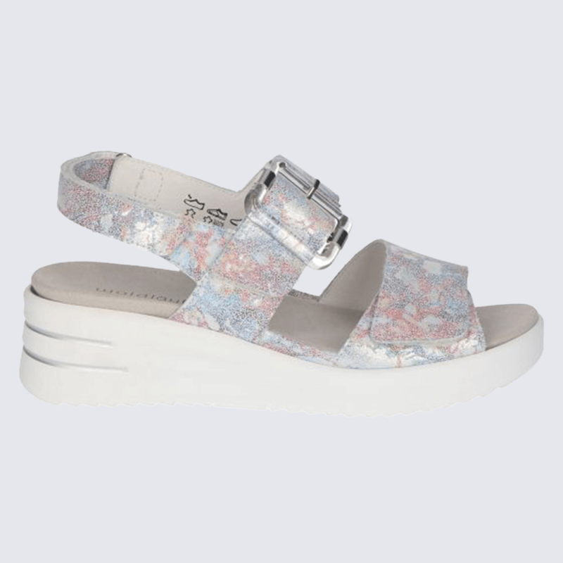 Sandales Waldlaufer, sandales compensées femme en cuir multicolore
