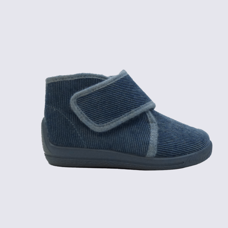 Baskets Bellamy, baskets à scratch en avec empiècement en textile velours jeans