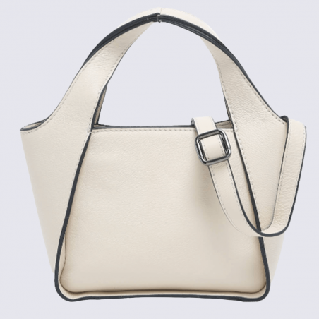 Sac à main Etrier, sac à main ligne foudre femme en cuir craie Sac à main Etrier, sac à main ligne foudre femme en cuir craie