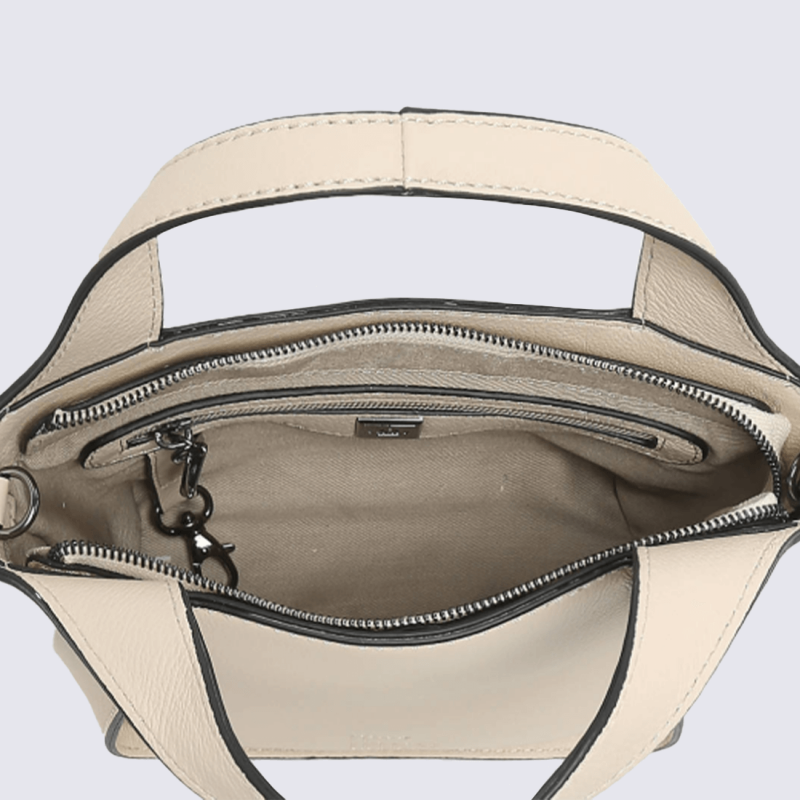 Sac à main Etrier, sac à main ligne foudre femme en cuir craie