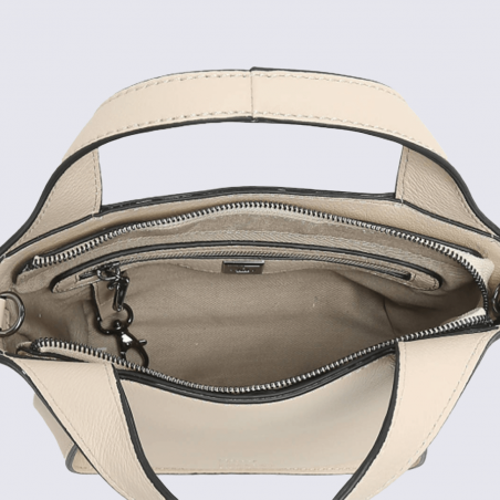 Sac à main Etrier, sac à main ligne foudre femme en cuir craie Sac à main Etrier, sac à main ligne foudre femme en cuir craie