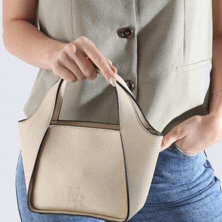 Sac à main Etrier, sac à main ligne foudre femme en cuir craie Sac à main Etrier, sac à main ligne foudre femme en cuir craie
