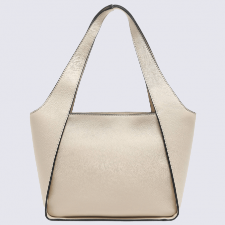 Sac porté épaule Etrier, Sac porté épaule ligne foudre large femme en cuir craie Sac porté épaule Etrier, Sac porté épaule ligne foudre large femme en cuir craie