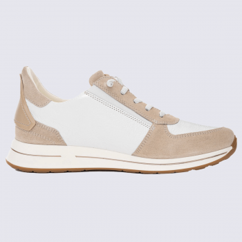 Baskets Ara, baskets easy2go confort pour femme en cuir velours New York coquille blanc