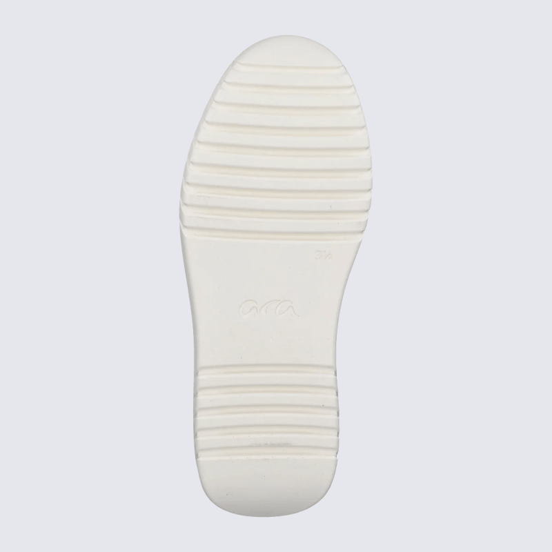 Baskets Ara, baskets Monaco femme en cuir blanc et azur