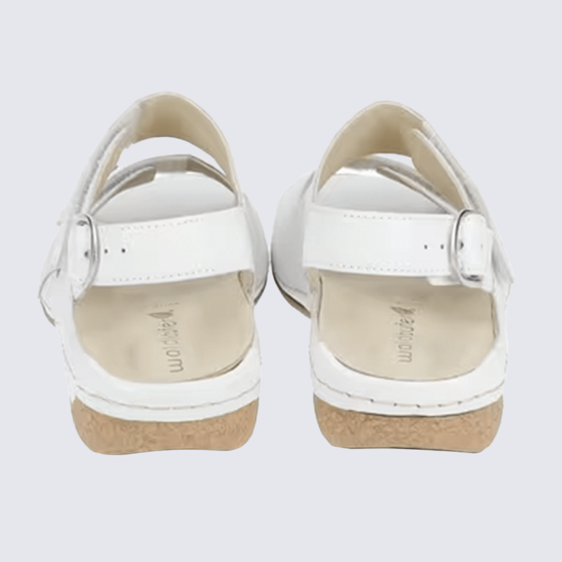 Sandales Waldlaufer, sandales à talons chic femme en cuir blanc