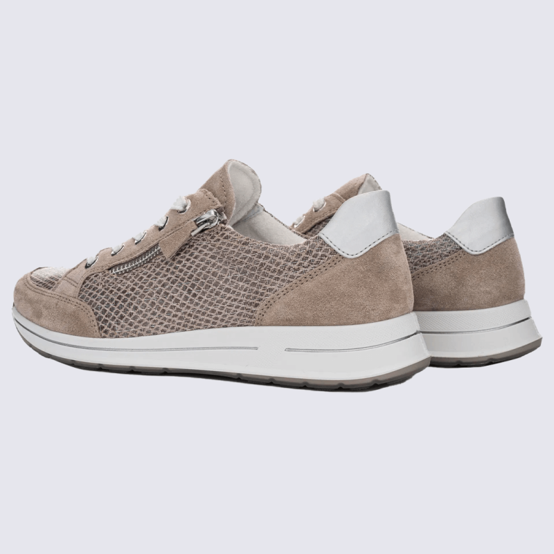 Baskets Ara, baskets Osaka motif maille pour femme en cuir cachemire