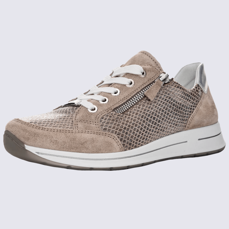 Baskets Ara, baskets Osaka motif maille pour femme en cuir cachemire