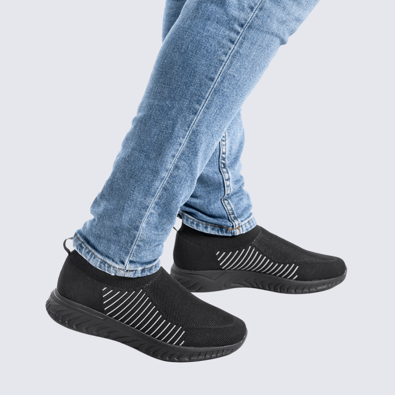 Baskets Ara, baskets a fermoir pratique confort homme en textile noir