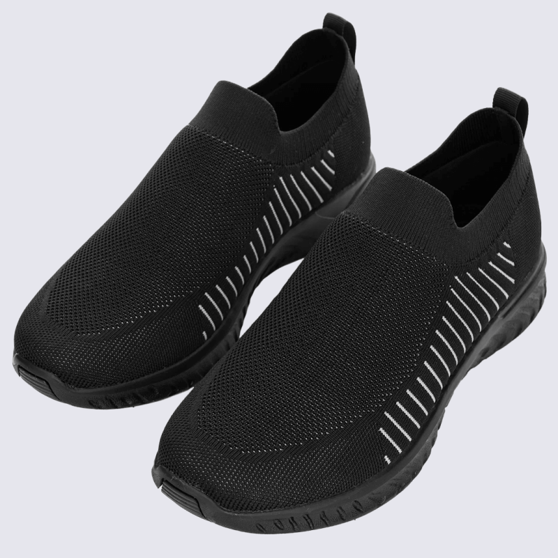 Baskets Ara, baskets a fermoir pratique confort homme en textile noir