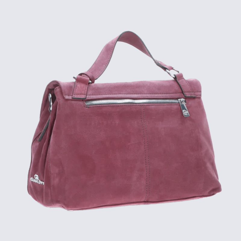 Sac a main Charlotte, sac a main moderne et chic femme en cuir nubuck rubis