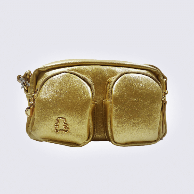 Sac à main Lulu Castagnette, sac à main pratique et moderne wildan en cuir doré