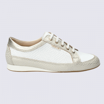 Chaussures Mephisto, chaussures à lacets femme en cuir sable clair