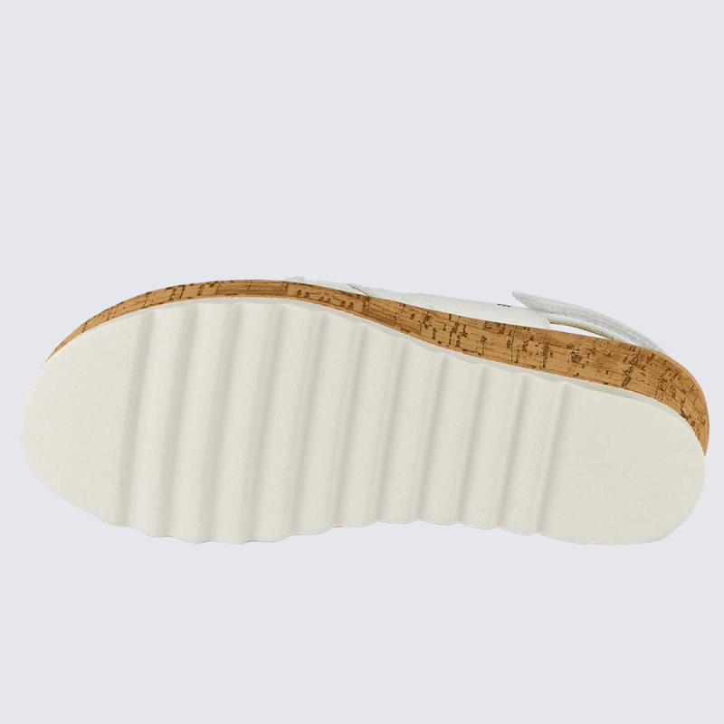 Sandales Waldlaufer, sandales élégante et moderne femme en cuir blanc