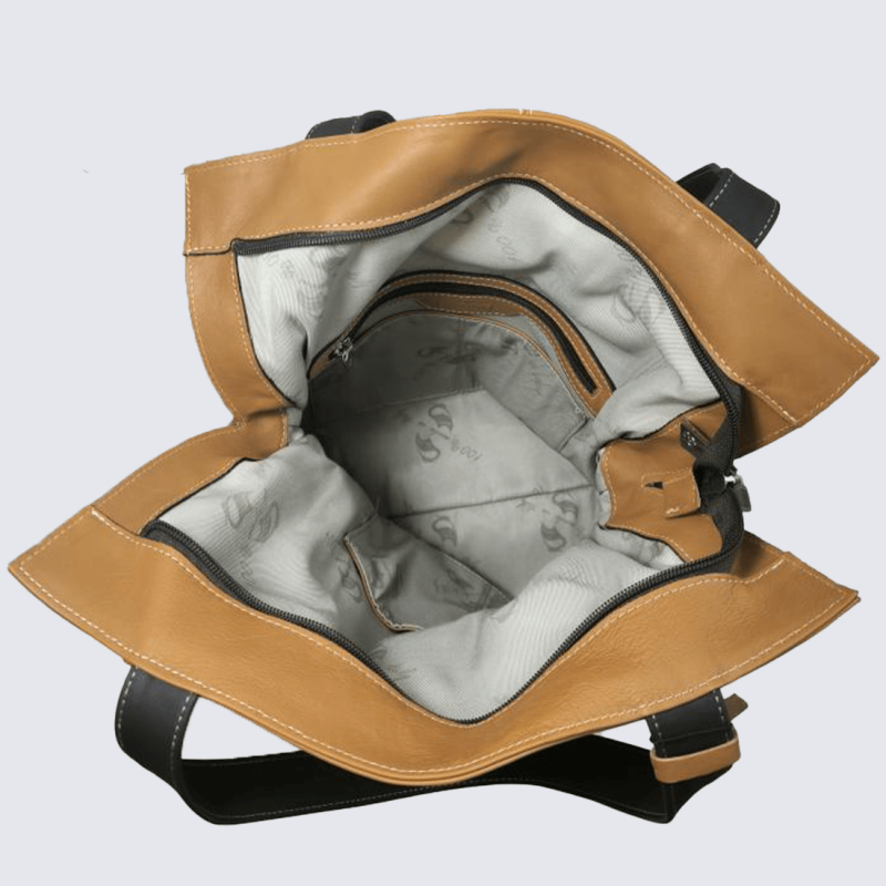 Sac porté épaule Charlotte, grand sac chic et élégant femme en cuir marron