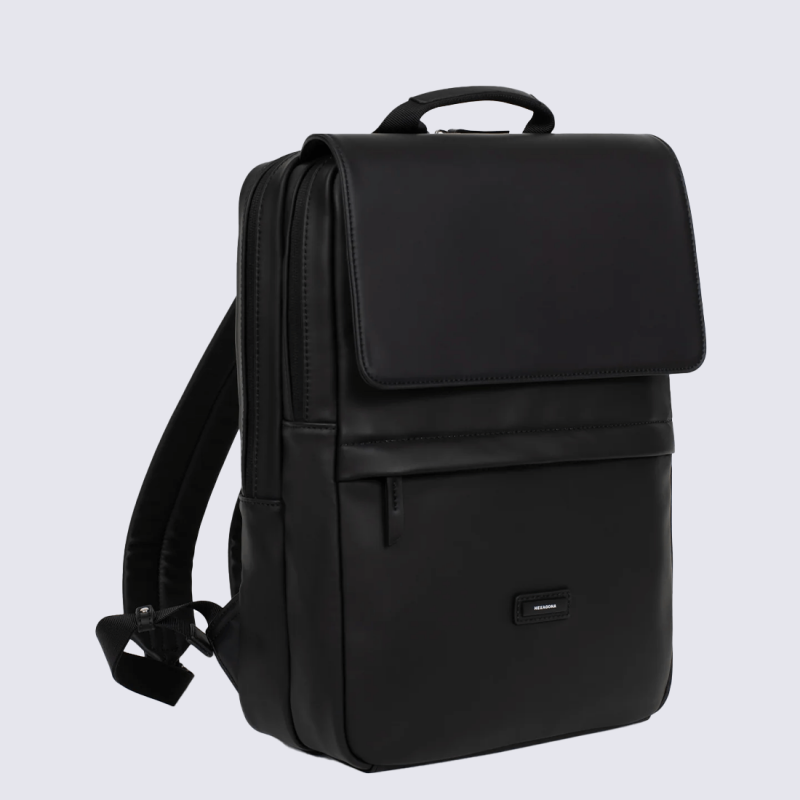 Sac à dos Hexagona, Sac à dos Élégant & Fonctionnel mixte en textile Noir